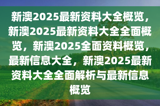 新澳2025大全正版免费资料,新澳2025大全正版免费资料，探索与解析